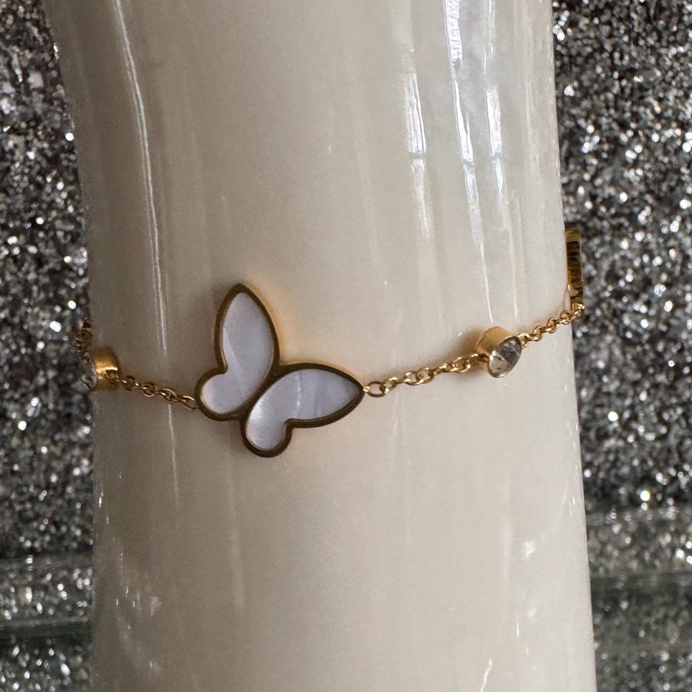 Butterfly designer style stainless steel bracelet.